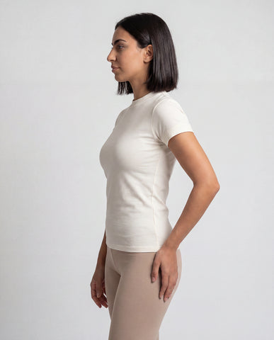 Mock Neck Fitted Tee