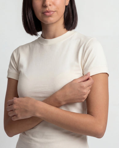 Mock Neck Fitted Tee
